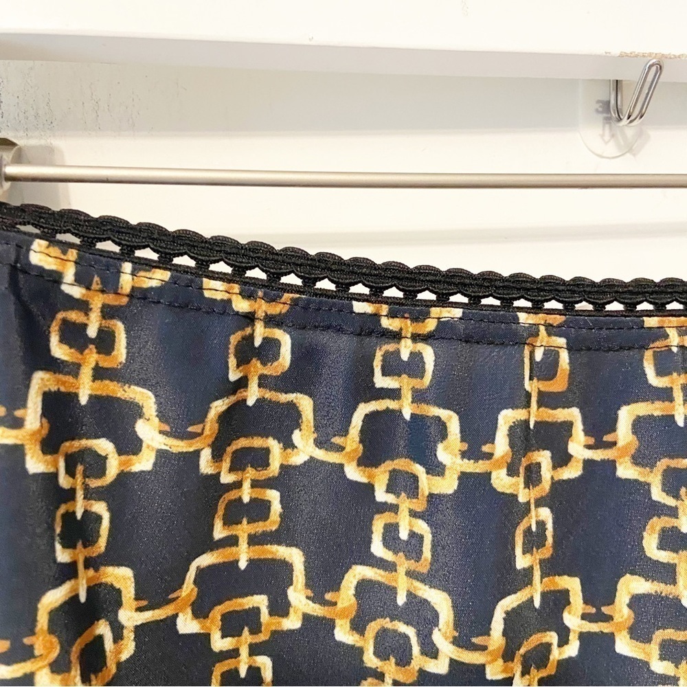LUX. | Y2K/ 90s Style Gold Chain Link Print Slip Skirt Size Medium - Picture 5 of 7